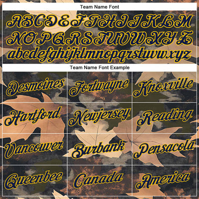 Custom Stitched Olive Navy-Yellow 3D Pattern Design Tree Camo Hunting Sports Pullover Sweatshirt Salute To Service Hoodie