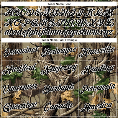 Custom Stitched Old Gold Black-White 3D Pattern Design Tree Camo Hunting Sports Pullover Sweatshirt Hoodie