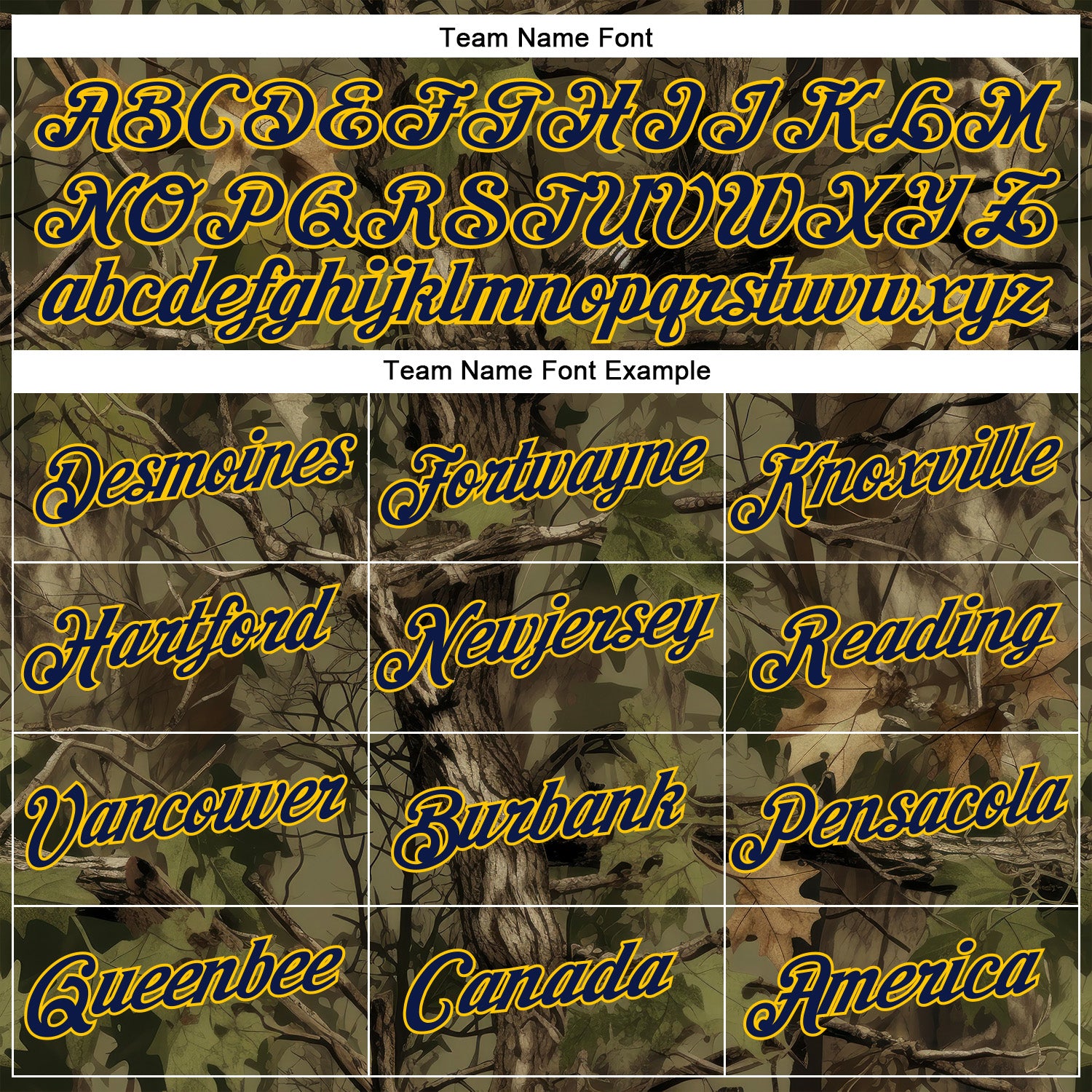 Custom Stitched Old Gold Navy-Yellow 3D Pattern Design Tree Camo Hunting Sports Pullover Sweatshirt Hoodie