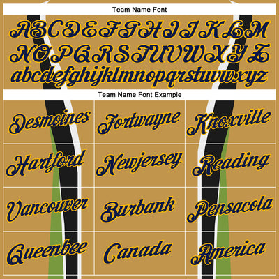 Custom Stitched Old Gold Navy Black Green Gold-White 3D Pattern Design Sportswear Pullover Sweatshirt Hoodie