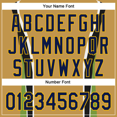 Custom Stitched Old Gold Navy Black Green Gold-White 3D Pattern Design Sportswear Pullover Sweatshirt Hoodie