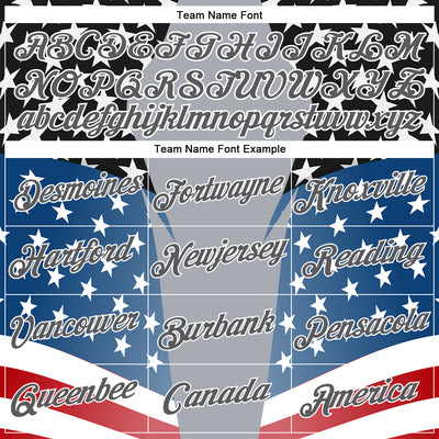 Custom Stitched Gray Steel Gray Black Blue Red-White 3D Pattern Design American Flag Inspire Patriotic Sportswear Pullover Sweatshirt Hoodie