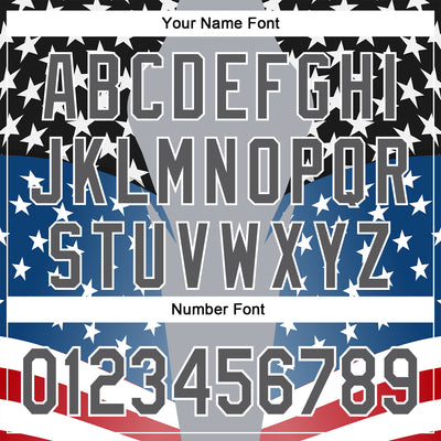 Custom Stitched Gray Steel Gray Black Blue Red-White 3D Pattern Design American Flag Inspire Patriotic Sportswear Pullover Sweatshirt Hoodie