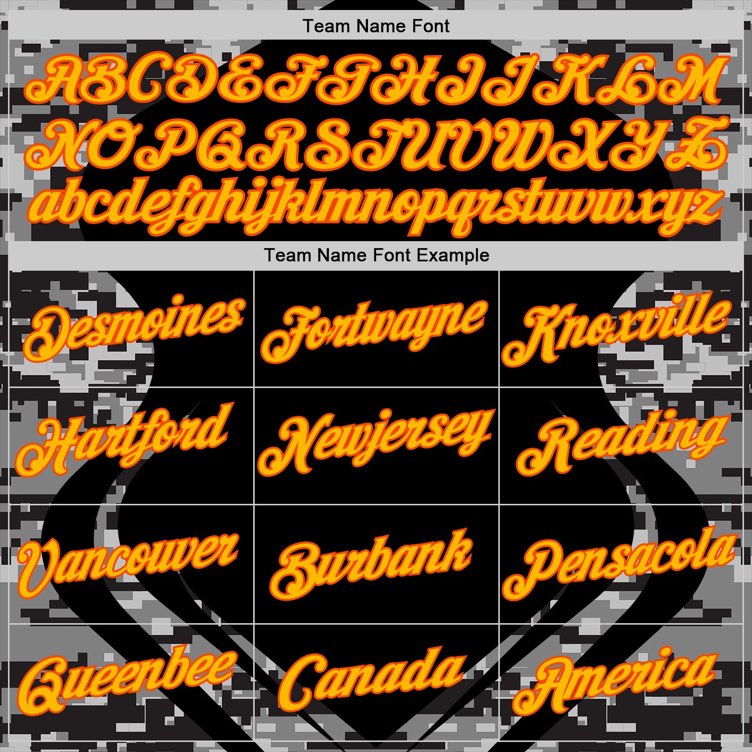 Custom Stitched Black Gold-Orange 3D Pattern Design Camo Sportswear Pullover Sweatshirt Hoodie