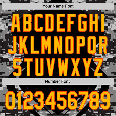 Custom Stitched Black Gold-Orange 3D Pattern Design Camo Sportswear Pullover Sweatshirt Hoodie