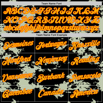Custom Stitched Black Gold-Orange 3D Pattern Design Camo Sportswear Pullover Sweatshirt Hoodie