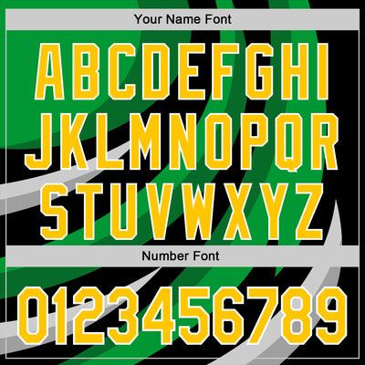 Custom Stitched Black Yellow Green-White 3D Pattern Design Sportswear Pullover Sweatshirt Hoodie