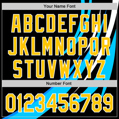 Custom Stitched Black Yellow Blue-White 3D Pattern Design Sportswear Pullover Sweatshirt Hoodie