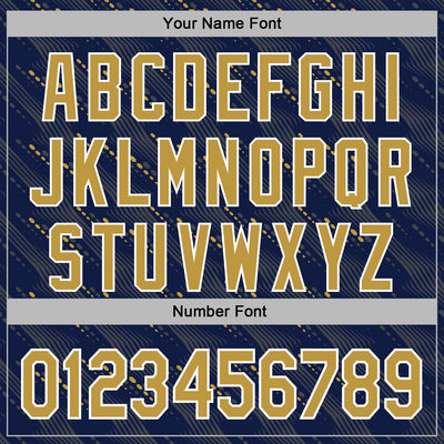 Custom Stitched Navy Old Gold-White Slant Lines Sports Pullover Sweatshirt Hoodie