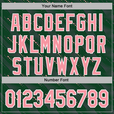 Custom Stitched Green Medium Pink-White Slant Lines Sports Pullover Sweatshirt Hoodie