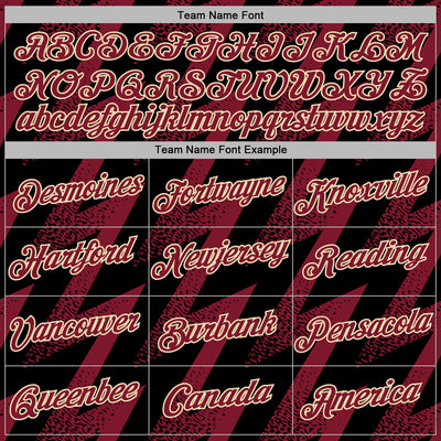 Custom Stitched Black Crimson-Cream Zigzag Shape Sports Pullover Sweatshirt Hoodie