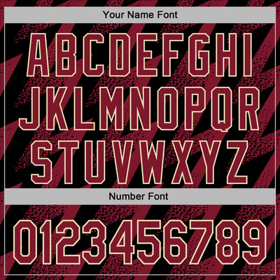 Custom Stitched Black Crimson-Cream Zigzag Shape Sports Pullover Sweatshirt Hoodie