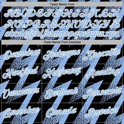 Custom Stitched Black Light Blue-White Zigzag Shape Sports Pullover Sweatshirt Hoodie