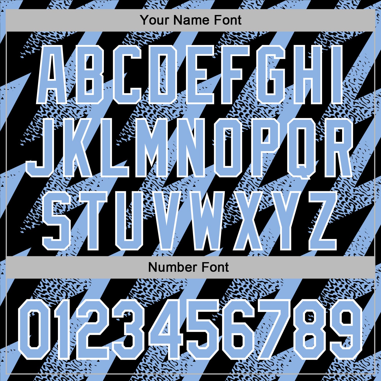 Custom Stitched Black Light Blue-White Zigzag Shape Sports Pullover Sweatshirt Hoodie