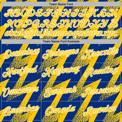 Custom Stitched Royal Yellow-White Zigzag Shape Sports Pullover Sweatshirt Hoodie