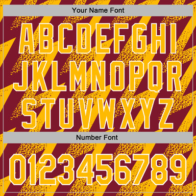 Custom Stitched Crimson Gold-White Zigzag Shape Sports Pullover Sweatshirt Hoodie