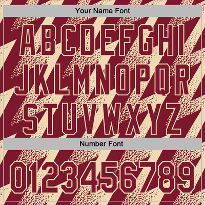 Custom Stitched Crimson Cream Zigzag Shape Sports Pullover Sweatshirt Hoodie