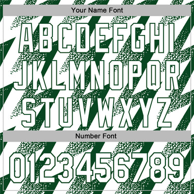 Custom Stitched White Green Zigzag Shape Sports Pullover Sweatshirt Hoodie