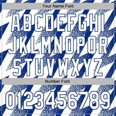 Custom Stitched White Royal Zigzag Shape Sports Pullover Sweatshirt Hoodie