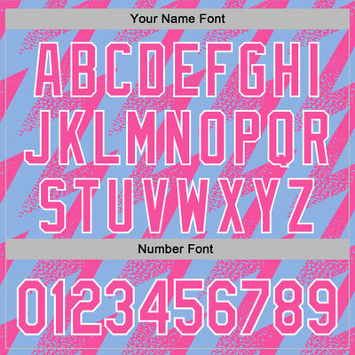 Custom Stitched Light Blue Pink-White Zigzag Shape Sports Pullover Sweatshirt Hoodie