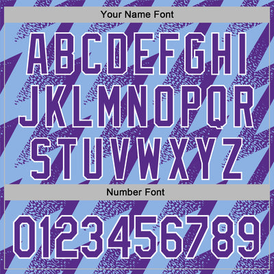 Custom Stitched Light Blue Purple-White Zigzag Shape Sports Pullover Sweatshirt Hoodie