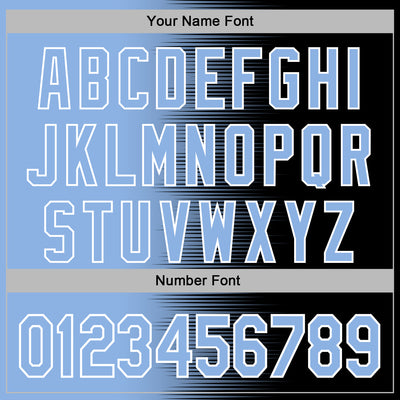 Custom Stitched Black Light Blue-White Gradient Line Sports Pullover Sweatshirt Hoodie