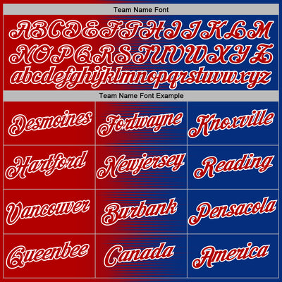 Custom Stitched Royal Red-White Gradient Line Sports Pullover Sweatshirt Hoodie