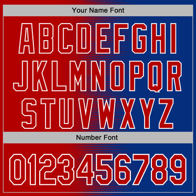 Custom Stitched Royal Red-White Gradient Line Sports Pullover Sweatshirt Hoodie