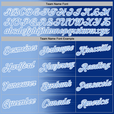 Custom Stitched Royal Light Blue-White Gradient Line Sports Pullover Sweatshirt Hoodie