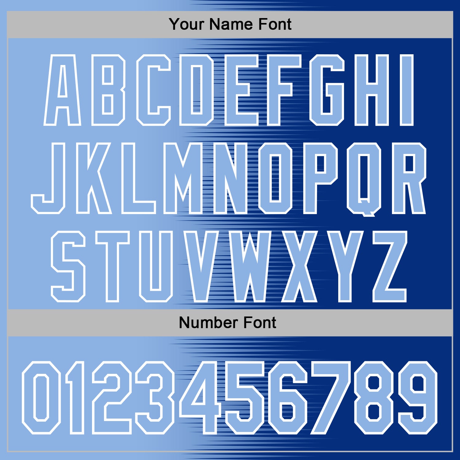 Custom Stitched Royal Light Blue-White Gradient Line Sports Pullover Sweatshirt Hoodie