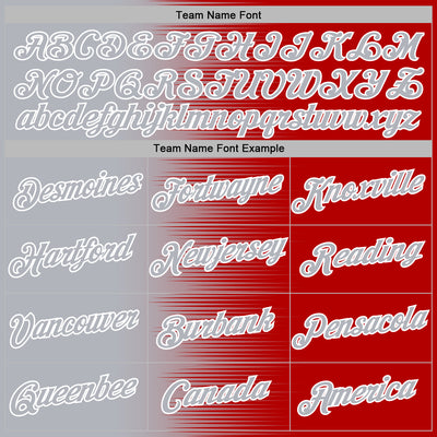 Custom Stitched Red Gray-White Gradient Line Sports Pullover Sweatshirt Hoodie