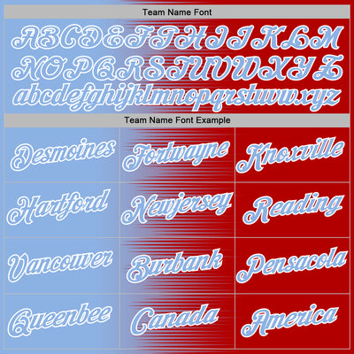 Custom Stitched Red Light Blue-White Gradient Line Sports Pullover Sweatshirt Hoodie