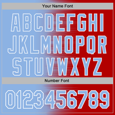 Custom Stitched Red Light Blue-White Gradient Line Sports Pullover Sweatshirt Hoodie