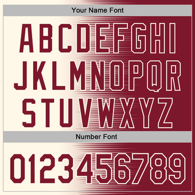 Custom Stitched Crimson Cream Gradient Line Sports Pullover Sweatshirt Hoodie