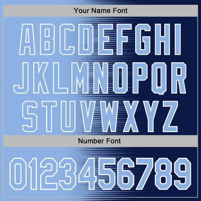 Custom Stitched Navy Light Blue-White Gradient Line Sports Pullover Sweatshirt Hoodie