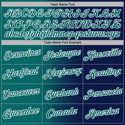 Custom Stitched Navy Teal-White Gradient Line Sports Pullover Sweatshirt Hoodie