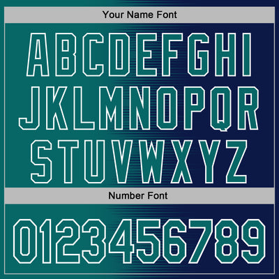 Custom Stitched Navy Teal-White Gradient Line Sports Pullover Sweatshirt Hoodie