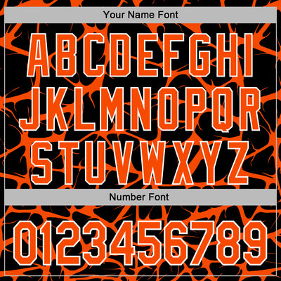 Custom Stitched Black Orange-White Abstract Network Pattern Sports Pullover Sweatshirt Hoodie