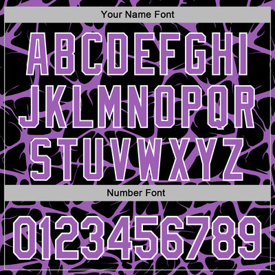 Custom Stitched Black Medium Purple-White Abstract Network Pattern Sports Pullover Sweatshirt Hoodie