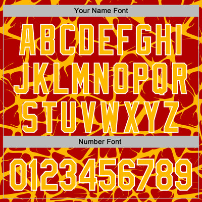 Custom Stitched Red Gold-White Abstract Network Pattern Sports Pullover Sweatshirt Hoodie