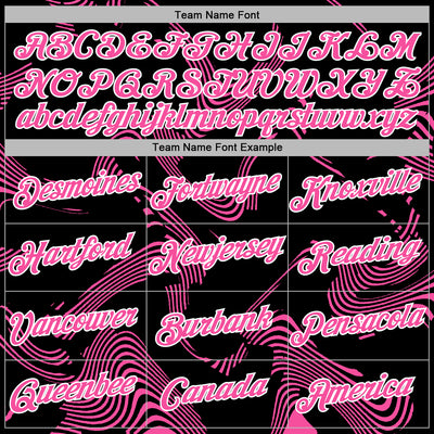 Custom Stitched Black Pink-White Curve Lines Sports Pullover Sweatshirt Hoodie