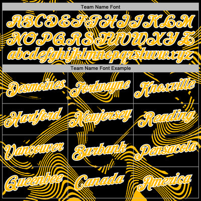 Custom Stitched Black Gold-White Curve Lines Sports Pullover Sweatshirt Hoodie