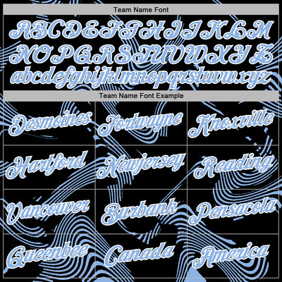 Custom Stitched Black Light Blue-White Curve Lines Sports Pullover Sweatshirt Hoodie