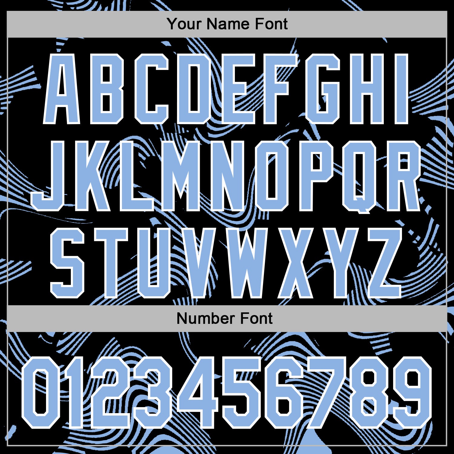 Custom Stitched Black Light Blue-White Curve Lines Sports Pullover Sweatshirt Hoodie