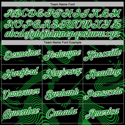 Custom Stitched Black Grass Green-White Curve Lines Sports Pullover Sweatshirt Hoodie