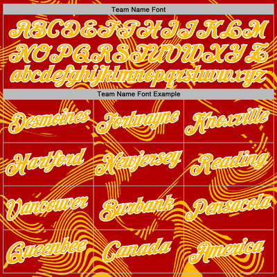 Custom Stitched Red Gold-White Curve Lines Sports Pullover Sweatshirt Hoodie