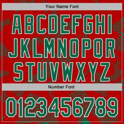 Custom Stitched Red Kelly Green-White Curve Lines Sports Pullover Sweatshirt Hoodie