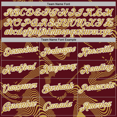 Custom Stitched Burgundy Old Gold-White Curve Lines Sports Pullover Sweatshirt Hoodie