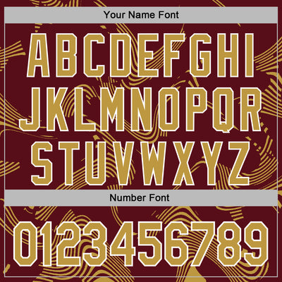 Custom Stitched Burgundy Old Gold-White Curve Lines Sports Pullover Sweatshirt Hoodie