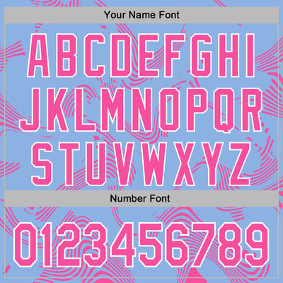 Custom Stitched Light Blue Pink-White Curve Lines Sports Pullover Sweatshirt Hoodie